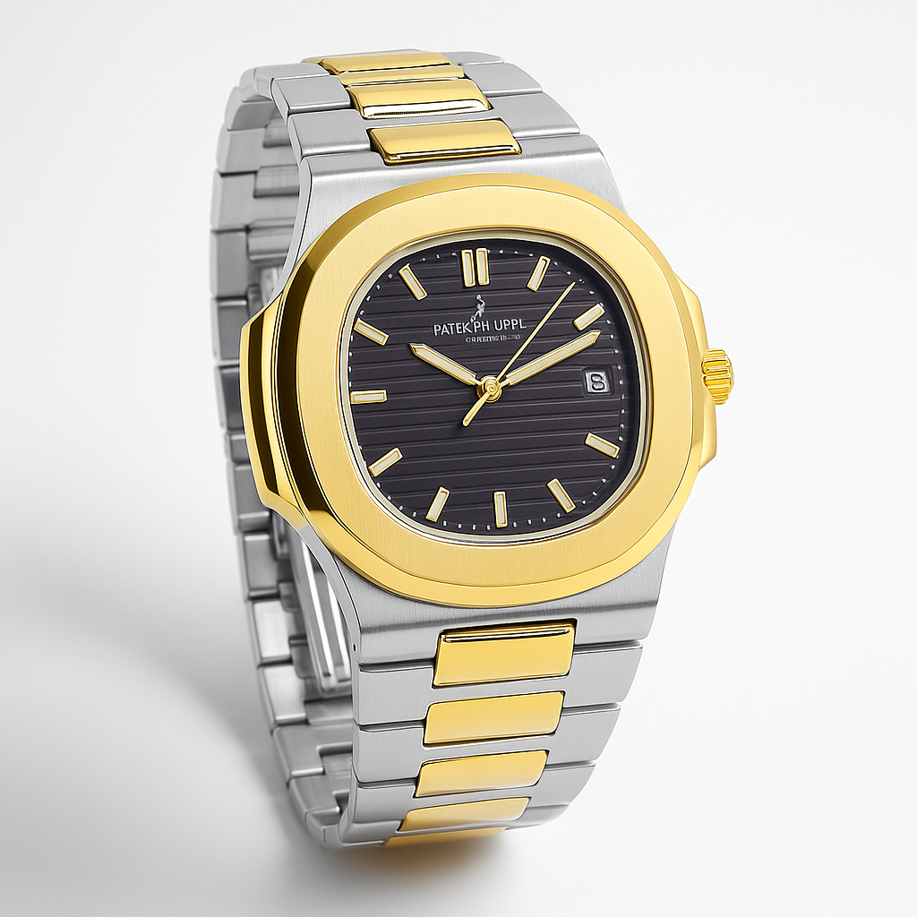 PATIK PHILLIP- 2 Tone -Day & Date-Stainless Steel-